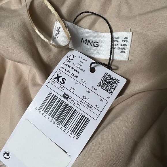 MNG Mango Linen Blend Tropical Print Notch Collar Oversized Blazer Women’s XXS - Picture 12 of 16